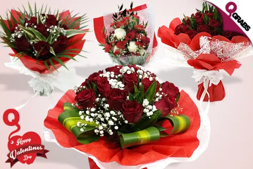 From QR99 Make Someone's Day with a Beautiful Bouquet of Roses & Exotic Fresh Flowers! (Up to QR600 Value)